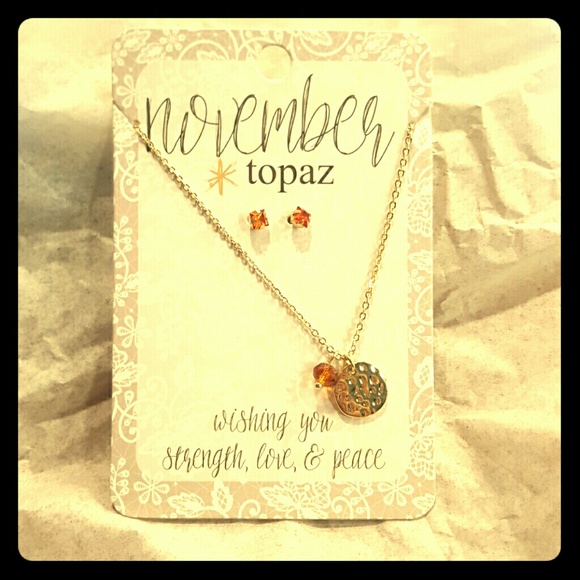 November Birth Month Necklace and Earrings