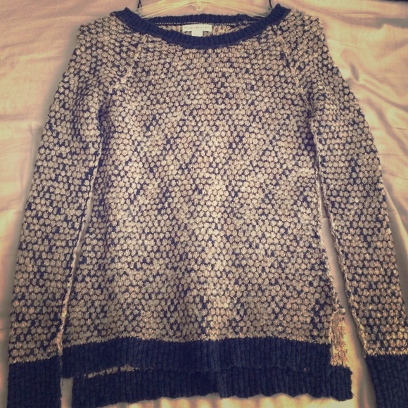 Navy blue and beige sweater