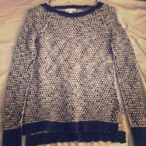 Navy blue and beige sweater