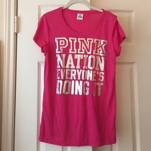 Victoria secret PINK t shirt pink nation size L
