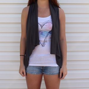 Gray cardigan with lace