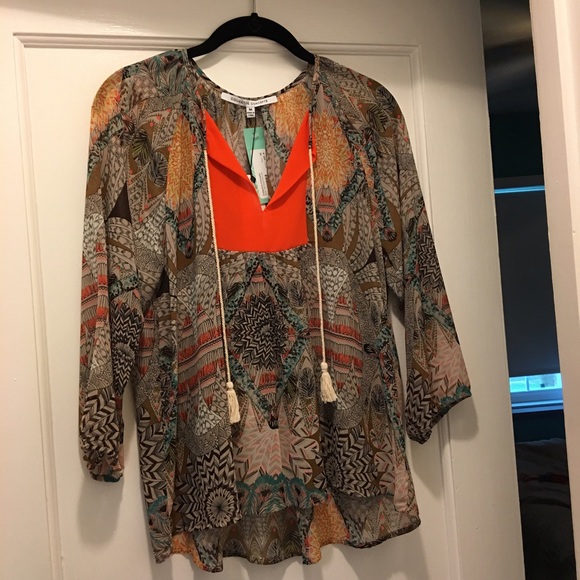 NWT Collective Concepts Anik Tie Neck Blouse - Picture 1 of 1