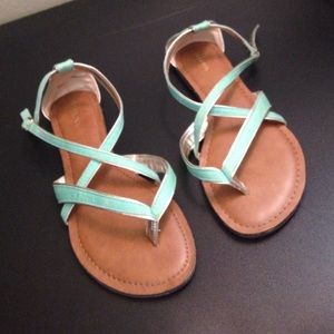 New Mint Blue Strappy Sandals