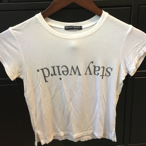 Brandy Melville "stay weird." T shirt, one size