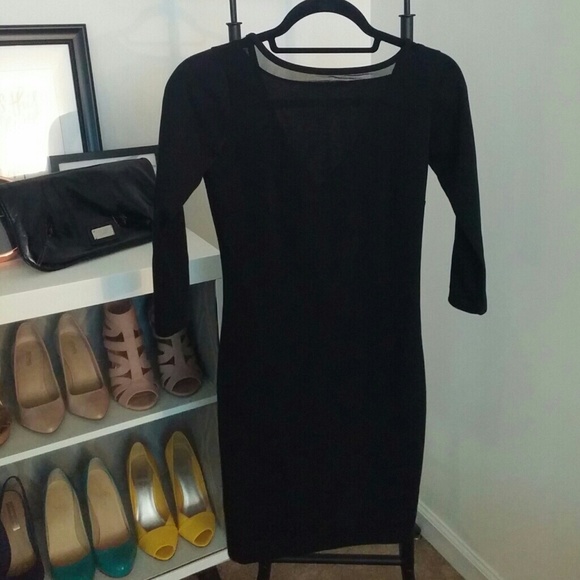 A/X Armani Exchange 3/4 Sleeve Knit Black Dress
