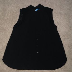 Black with lace button up tank