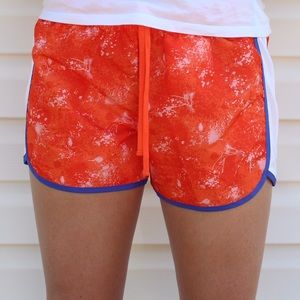 Orange athletic shorts