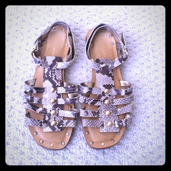 Kate Spade faux snakeskin gladiator sandal. - Picture 1 of 3