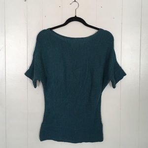 Turquoise short sleeve sweater