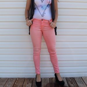 Pink skinny jeans