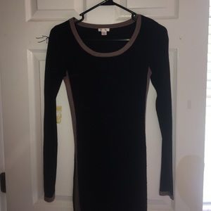 Black and Tan, tight sweater dress