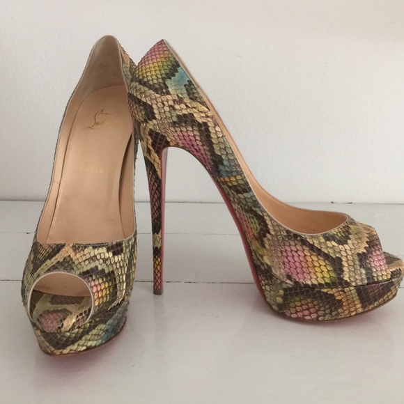 Authentic christian Louboutin Lady Peep Python