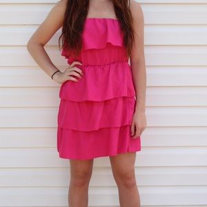 Pink strapless dress