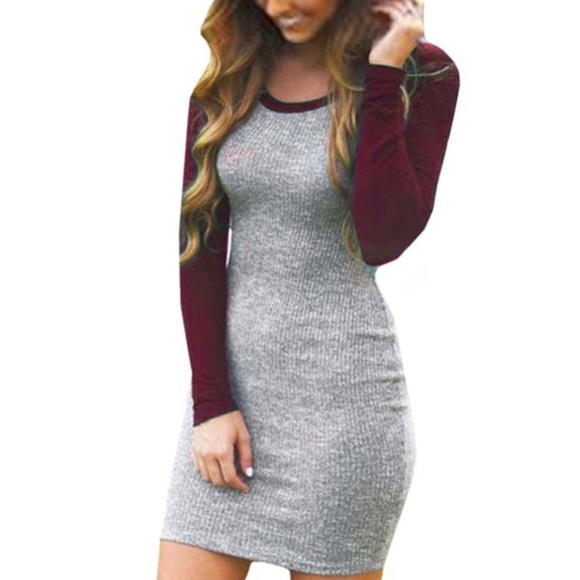 Long sleeve tee shirt dress.