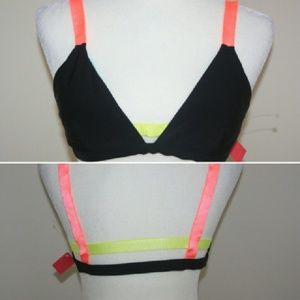 XHILARATION Neon Bikini Top Sz L