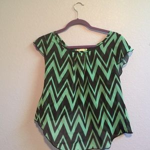 Green and Black Chevron Shirt