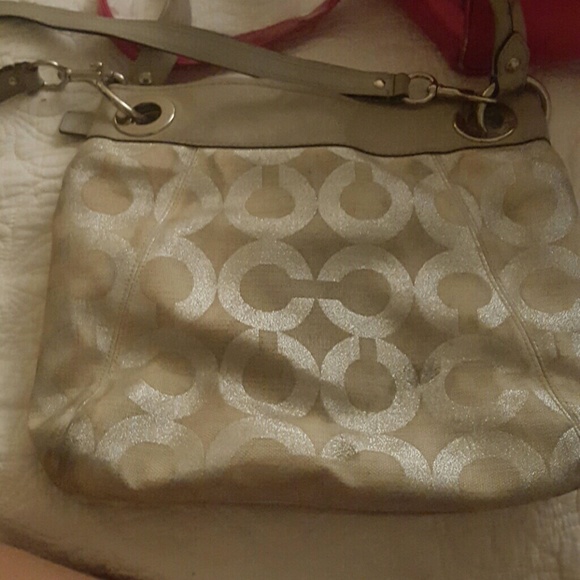 Silver coach purse