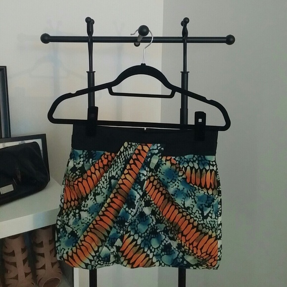A/X Armani Exchange Snakeskin Print Ruched Skirt