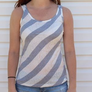 Gray and white tank top