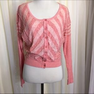 Free People Orange Striped Sweater Sz XS