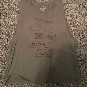 Olive green sleeveless top