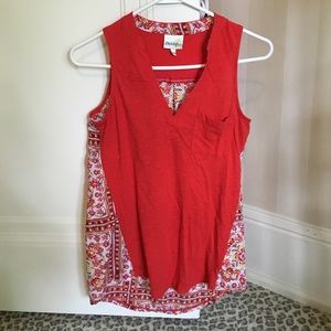 Red anthropologie tank top