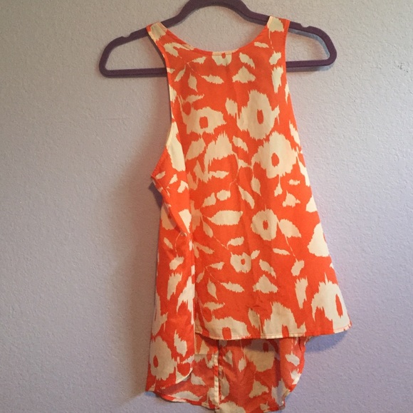 Orange Floral Blouse
