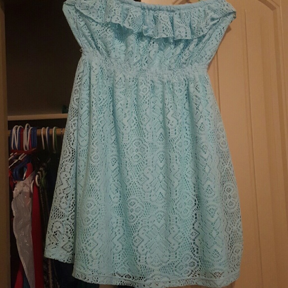 Strapless green dress