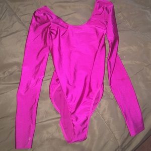 American Apparel bodysuit leotard metallic pink
