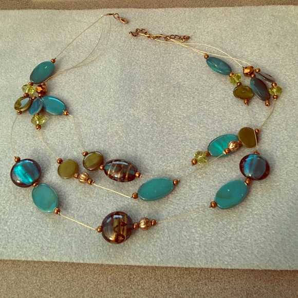 3 strand beaded necklace