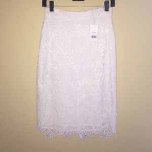Banana Republic White Lace Skirt