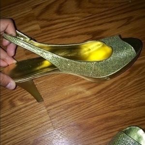 Nine West Gold Sparkly Heels