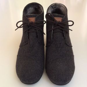 TOMS desert wedge booties