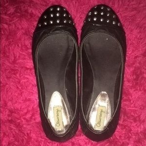 Studded black flats