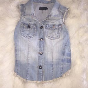 Denim cut off top
