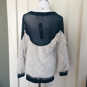 *NWT* Sexy Sheer Mesh Backless Long Sleeve Sweater