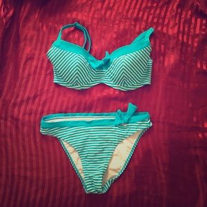 Freya striped swimsuit bow detail us 34e