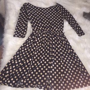 Polka dot waist sinching dress