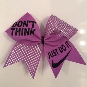 "Don't Think Just Do It" cheer bow
