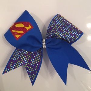 Superman cheer bow