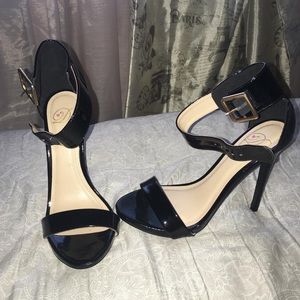 brand new black strappy heels