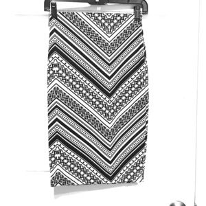 Black and White Fitted Skirt