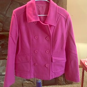 Hot pink pea coat