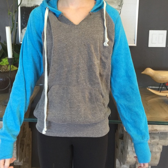 Blue and grey long sleeve warm cozy jacket