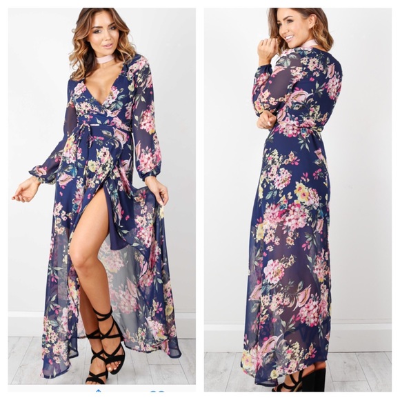 Dresses & Skirts - Navy Floral Maxi Dress