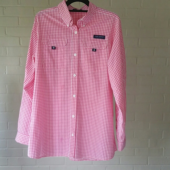 Simply Southern Pink Gingham button Down