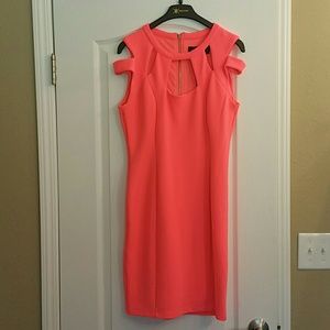 Kardashian Kollection bright coral dress