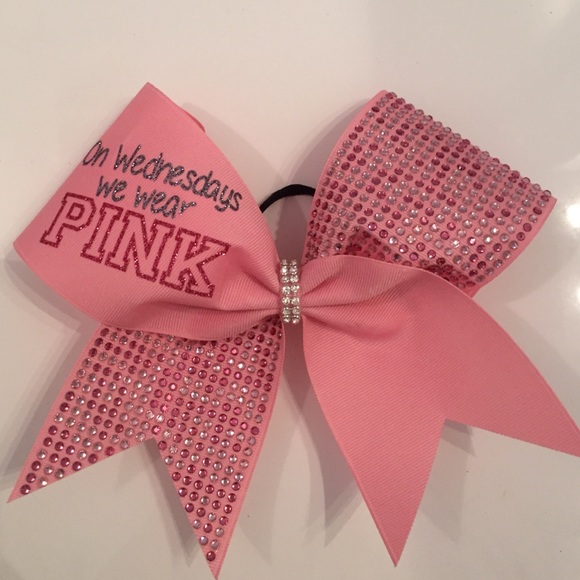 "On Wednesdays We Wear Pink" cheer bow
