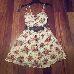 Flowered Button Up Dress