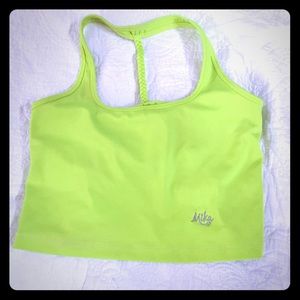 Mikawear Cropped Workout Tank in Neon Green